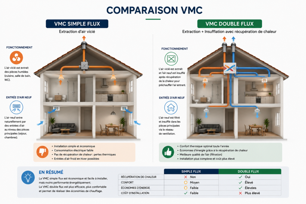 VMC simple flux et double flux 