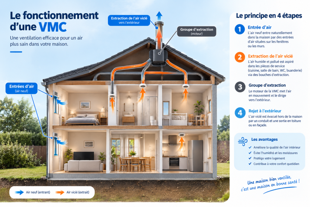 fonctionnement d'une VMC maison 