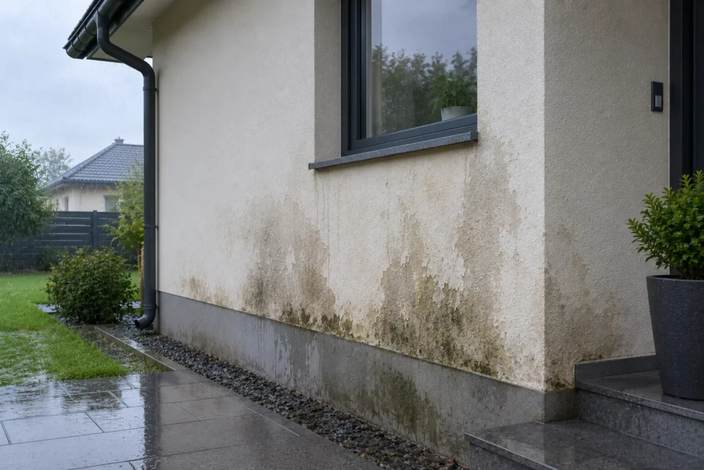 nfiltration d'eau sur un mur intérieur